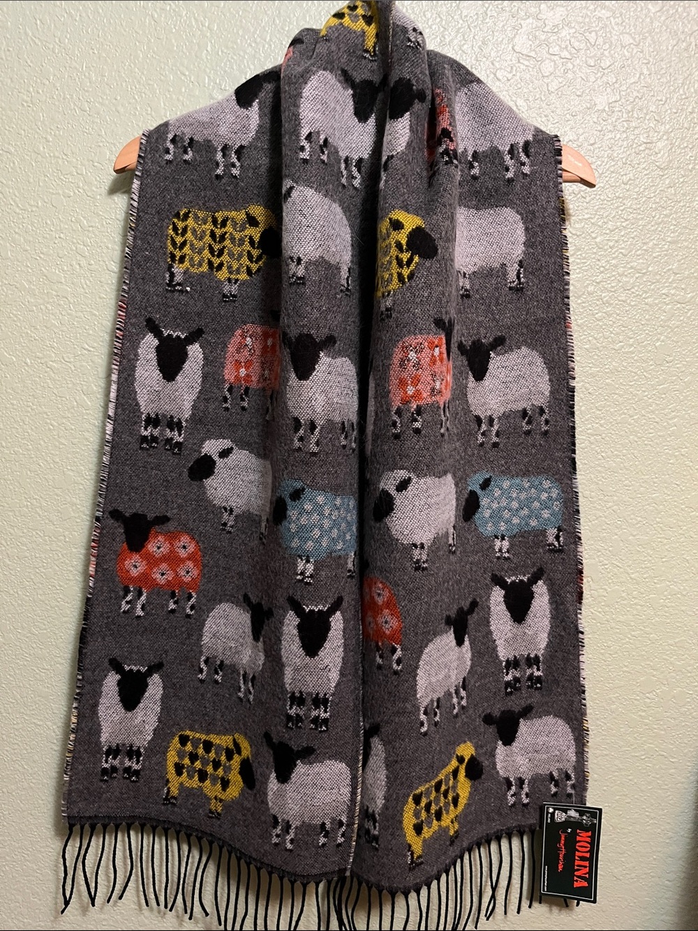 NWT Sheep Pattern Scarf by Jimmy Hourihan